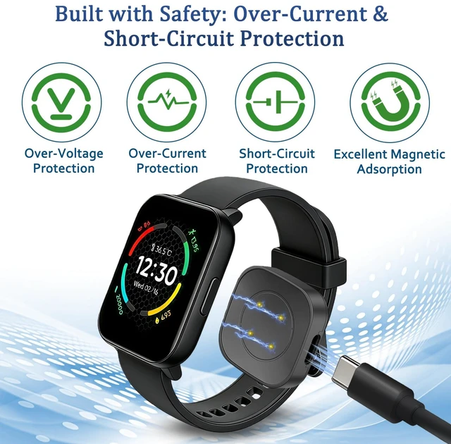 Alt view image 6 of 7 - USB-C Charger Adapter for Fitbit Versa 4/3 & Sense 2/1 USB-C Magnetic Smartwatch Charger Replacement Smartwatch Cables & Chargers