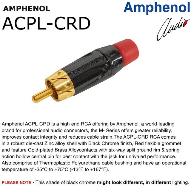 Alt view image 7 of 7 - 3 Foot RCA Cable Pair - Gotham GAC-4/1 (Black) Star-Quad Audio Interconnect Cable with Amphenol ACPL Black Chrome Body, Gold Plated RCA Connectors - Directional
