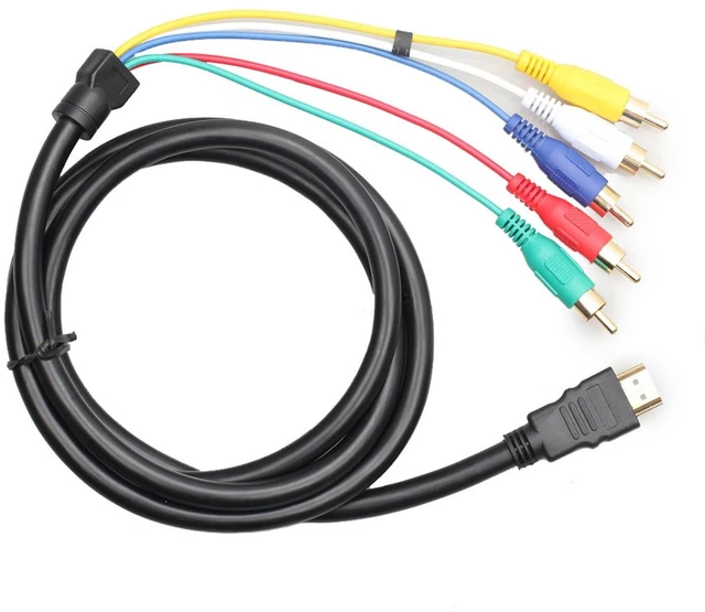 Main image of ® 5 Ft 1.5M HDMI to RCA Cable, HDMI Type A Male to 5RCA Male Plug Video Audio Cale Converter Adapter Cable for HDTV Plasma TV DVD and Most LCD Projectors (Black,Nylon)