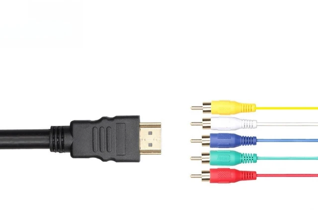 Alt view image 2 of 6 - ® 5 Ft 1.5M HDMI to RCA Cable, HDMI Type A Male to 5RCA Male Plug Video Audio Cale Converter Adapter Cable for HDTV Plasma TV DVD and Most LCD Projectors (Black,Nylon)
