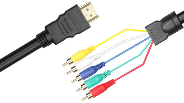 Alt view image 3 of 6 - ® 5 Ft 1.5M HDMI to RCA Cable, HDMI Type A Male to 5RCA Male Plug Video Audio Cale Converter Adapter Cable for HDTV Plasma TV DVD and Most LCD Projectors (Black,Nylon)