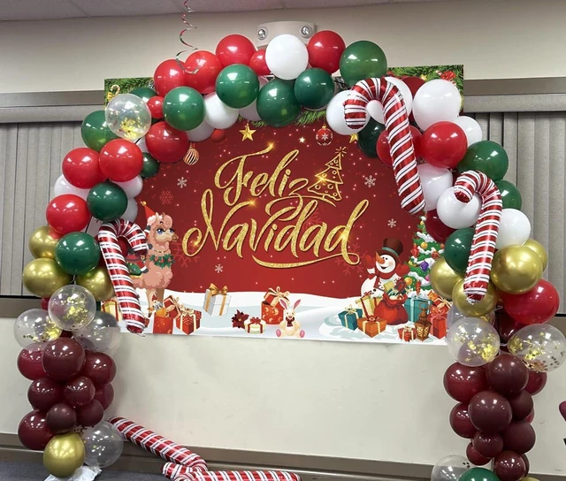 Alt view image 3 of 7 - Feliz Navidad Banner Backdrop 10x8FT Feliz Navidad Christmas Decorations Feliz Navidad Sign for Winter Holiday Party Decorations Supplies Photo Props