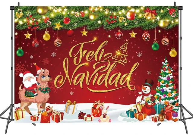Alt view image 2 of 7 - Feliz Navidad Banner Backdrop 10x8FT Feliz Navidad Christmas Decorations Feliz Navidad Sign for Winter Holiday Party Decorations Supplies Photo Props