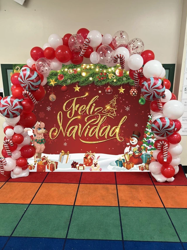 Alt view image 5 of 7 - Feliz Navidad Banner Backdrop 10x8FT Feliz Navidad Christmas Decorations Feliz Navidad Sign for Winter Holiday Party Decorations Supplies Photo Props