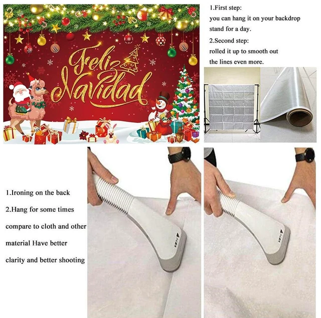 Alt view image 7 of 7 - Feliz Navidad Banner Backdrop 10x8FT Feliz Navidad Christmas Decorations Feliz Navidad Sign for Winter Holiday Party Decorations Supplies Photo Props