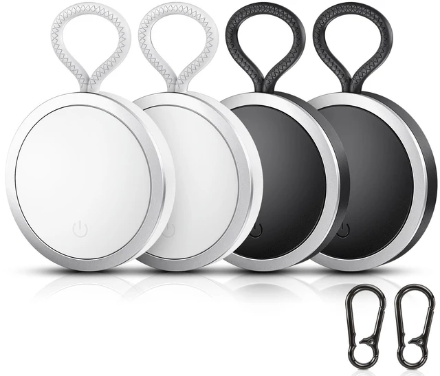 Main image of 4-Pack Tracker Tags Item Finder for Apple Find My, MFi Certified, iOS Only Hooks Included, IP67 Waterproof Bluetooth Item Finders for Keys, Wallets, Luggage and Backpacks; 4Black 2 White