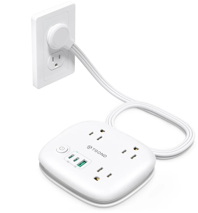 Main image of Travel Power Strip with PD 20W USB C, Extension Cord with 3 Outlets Fast Charging USB Port, 2.6FT Wrapped Around Power Cord, Compact and Portable for Travel Hotel Cruise Ship