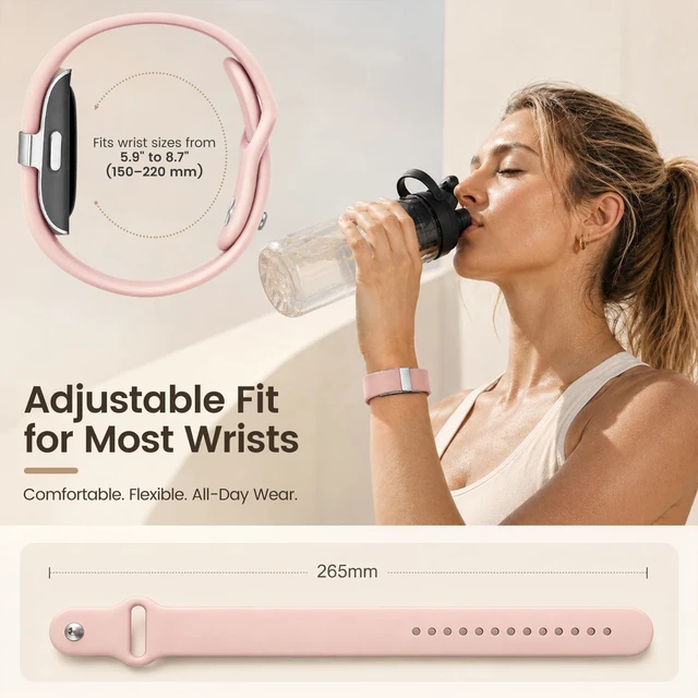 Alt view image 4 of 5 - 3 Pack Silicone Band Compatible with Hume Health Band, Adjustable Replacement Straps for Hume Band, Soft Sport Wristbands for Hume Health Tracker Women Men