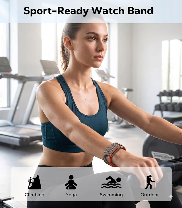 Alt view image 6 of 7 - Breathable Nylon Band Compatible with Fitbit Air Fitness Tracker Performance Loop Band, Nylon Woven, Workout-Friendly, Comfortable Adjustable Replacement Band, for Men and Women, Orange