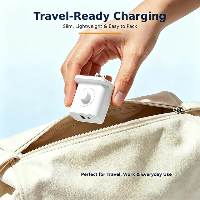 Alt view image 5 of 7 - Charger for Smart Ring,3-in-1 PD 20W USB C Fast Charging Adapter with Built-in Magnetic One-Pin Charging for Smart Ring, Dual Port Wall Charger Suitable for iPhone, AirPods and More