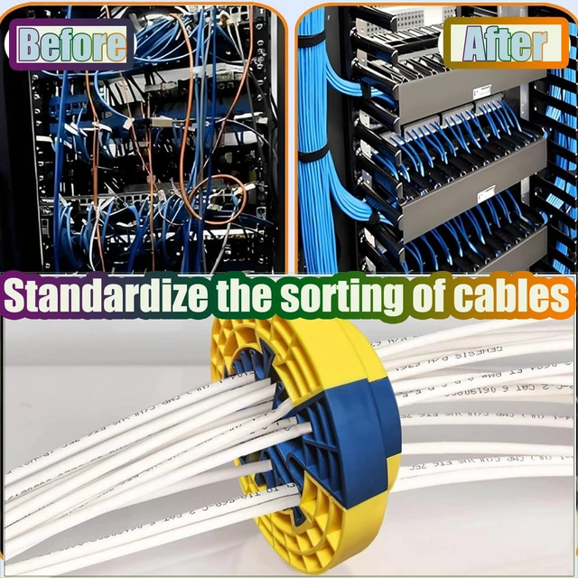 Alt view image 4 of 6 - Wire Combing Device, Network Cable Management,Network Tools for Sorting Wires, (Blue-Red+Yellow Blue+Blue Yellow) 3 Cable Organization Tools, and Ethernet Cable Organization Tools