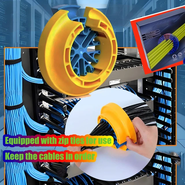 Alt view image 6 of 6 - Wire Combing Device, Network Cable Management,Network Tools for Sorting Wires, (Blue-Red+Yellow Blue+Blue Yellow) 3 Cable Organization Tools, and Ethernet Cable Organization Tools