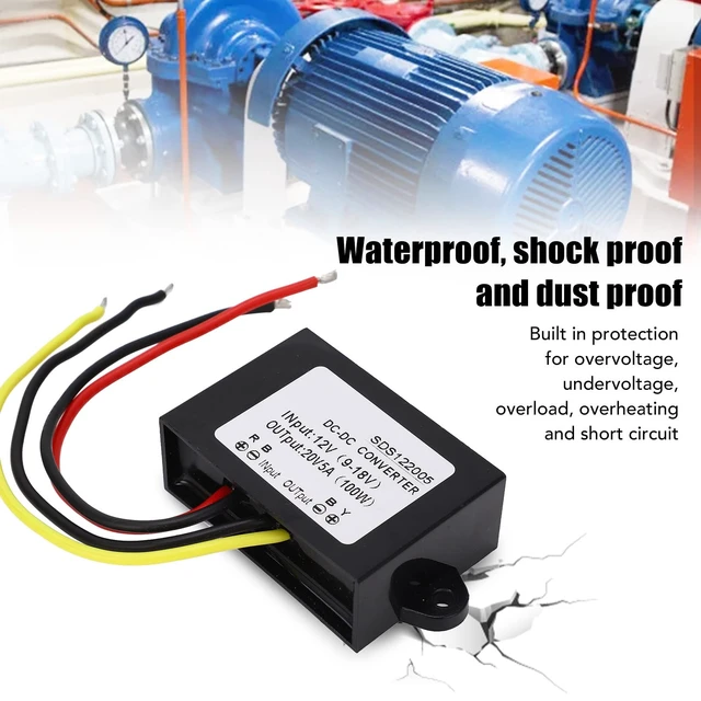 Alt view image 6 of 7 - DC Boost Module 12V to 20V 5A Voltage Regulator Step Up Converter Power Supply IP67 Transformer Plastic Housing