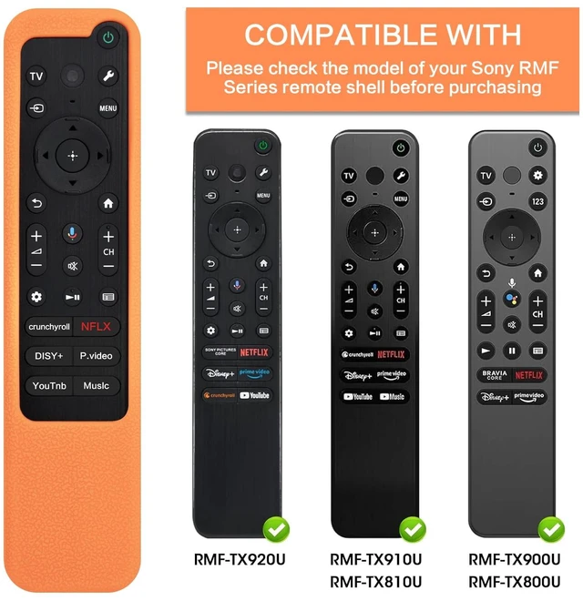Alt view image 2 of 7 - Silicone Cover for Sony RMF-TX811U/TX820U Remote with Lanyard, Orange Textured silicone grip & lanyard protect your remote and make it easy to identify during daily use