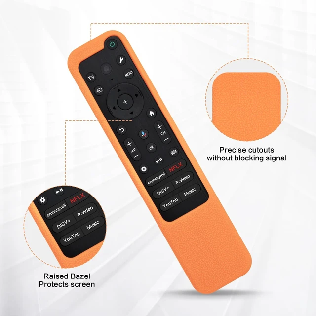 Alt view image 3 of 7 - Silicone Cover for Sony RMF-TX811U/TX820U Remote with Lanyard, Orange Textured silicone grip & lanyard protect your remote and make it easy to identify during daily use
