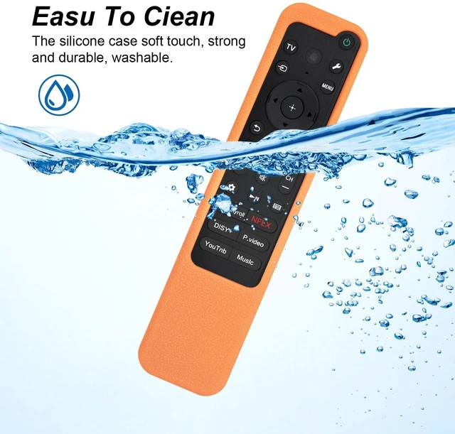 Alt view image 4 of 7 - Silicone Cover for Sony RMF-TX811U/TX820U Remote with Lanyard, Orange Textured silicone grip & lanyard protect your remote and make it easy to identify during daily use