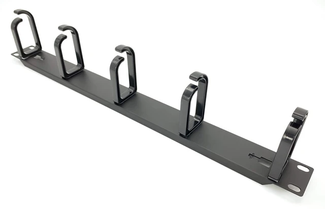 Alt view image 2 of 7 - 5 Pack 1U 19 Server Rack Cable Management Panel w/D-Ring Hooks - 1U Horizontal or Vertical Wire and Cord Manager Made in Taiwan