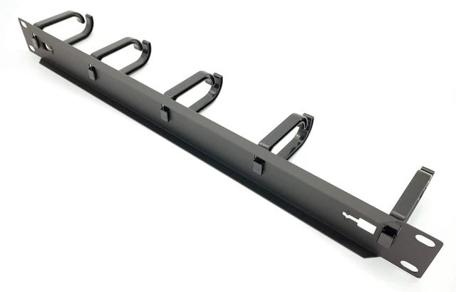 Alt view image 3 of 7 - 5 Pack 1U 19 Server Rack Cable Management Panel w/D-Ring Hooks - 1U Horizontal or Vertical Wire and Cord Manager Made in Taiwan