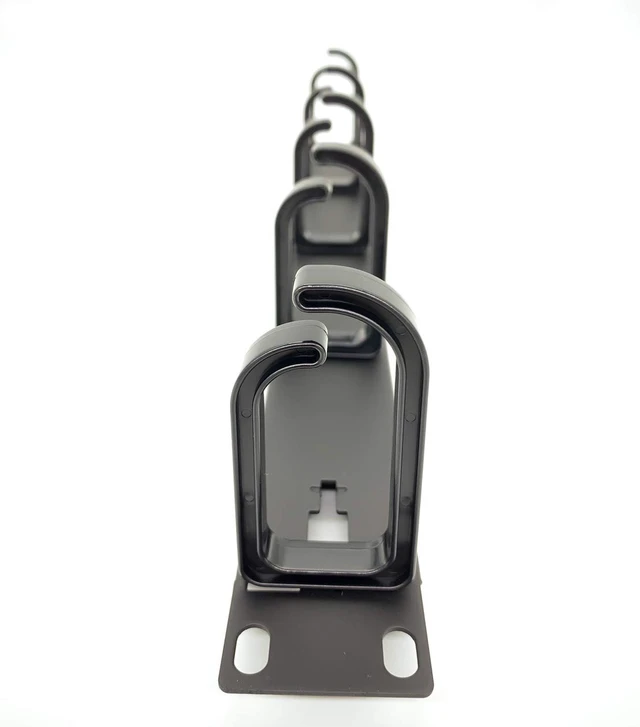 Alt view image 4 of 7 - 5 Pack 1U 19 Server Rack Cable Management Panel w/D-Ring Hooks - 1U Horizontal or Vertical Wire and Cord Manager Made in Taiwan