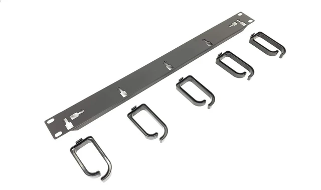 Alt view image 6 of 7 - 5 Pack 1U 19 Server Rack Cable Management Panel w/D-Ring Hooks - 1U Horizontal or Vertical Wire and Cord Manager Made in Taiwan