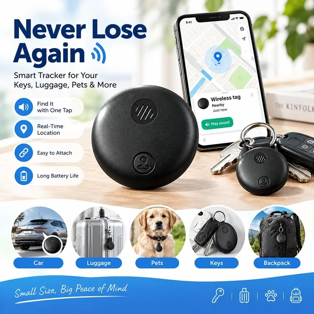 Alt view image 2 of 7 - Pet GPS Tracker, Dog Cat Collar Locator, Anti-Lost Tag for Keys Luggage Lightweight anti-lost tracker, real-time location, loud alert. iOS & Android, family sharing for pets, keys & luggage