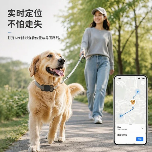 Alt view image 3 of 7 - Pet GPS Tracker, Dog Cat Collar Locator, Anti-Lost Tag for Keys Luggage Lightweight anti-lost tracker, real-time location, loud alert. iOS & Android, family sharing for pets, keys & luggage