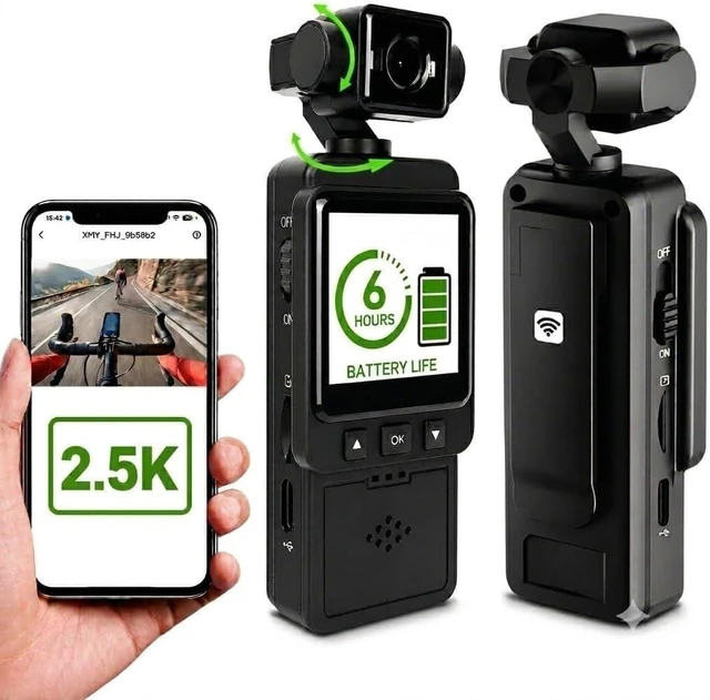Main image of 2.5K Body Cameras with Audio and Video Recording, Handheld Pocket Camera with WiFi, 6HR Battery, Mini Vlogging Camera for Travel, Sports, Work Records, Covert Recording. (64G)