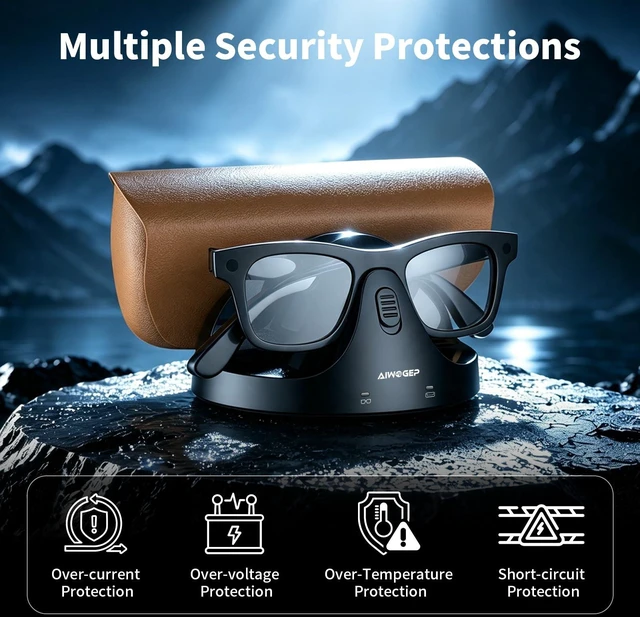 Alt view image 6 of 7 - Magnetic 2-in-1 Charging Dock (Not for Oakley Meta or Display) Charges Glasses And Original Case Together, for Ray-Ban Meta Gen 1/Gen 2