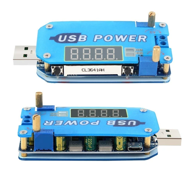 Alt view image 7 of 7 - 15W DC-DC Buck Boost Voltage Converter, 5V to 3.3V 9V 12V 24V 30V CVCC Step Up/Down Module Adjustable USB Power Supply Module with Shell