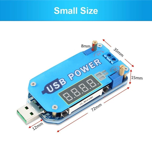 Alt view image 6 of 7 - 15W DC-DC Buck Boost Voltage Converter, 5V to 3.3V 9V 12V 24V 30V CVCC Step Up/Down Module Adjustable USB Power Supply Module with Shell