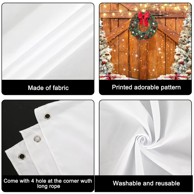 Alt view image 3 of 7 - Rustic Christmas Garage Door Cover 7 x 9 Ft Wood Texture Board Door Cover Large Yard Sign for Xmas Indoor Outdoor House Wall Party Decor