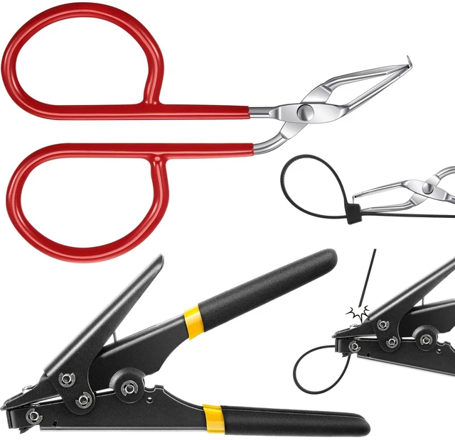 Main image of 3 Pcs Cable Tie Tool Include 1 Zip Tie Opener, 1 Cable Cutter and Tightening Tool, and 1 Storage Box Steel Reusable Pocket Size