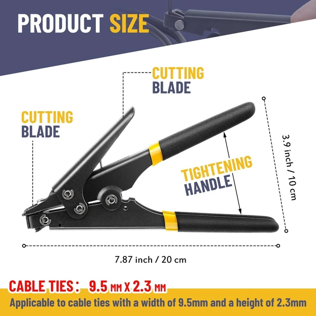 Alt view image 4 of 6 - 3 Pcs Cable Tie Tool Include 1 Zip Tie Opener, 1 Cable Cutter and Tightening Tool, and 1 Storage Box Steel Reusable Pocket Size