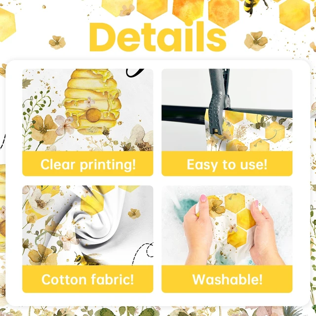 Alt view image 5 of 7 - So Sweet to Bee One Backdrop Bee Birthday Party Decorations 7x5ft Cotton, Bee Birthday Backdrop, 1st Birthday Backdrop for Kids, Sweet One Theme Birthday Photoshoot Background