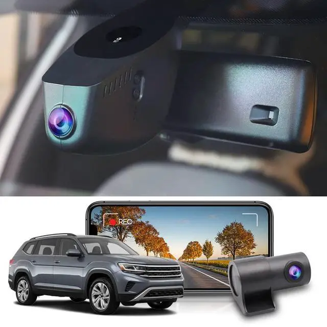 Main image of Front 4K+Rear 1080P Dash Cam Adapts for Volkswagen Atlas 2018-2026 (Model A/Narrow Rear End) & Atlas Cross Sport 2020-2026, OEM Look, Dual Loop Recording, WiFi & APP, Parking Mode, 128GB Card
