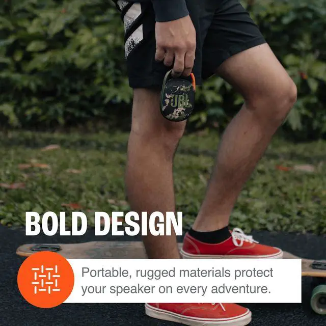 Alt view image 6 of 6 - Clip 4 Portable Bluetooth Speaker (Black) + Bundle with divvi! Protective Hardshell Case (Black)