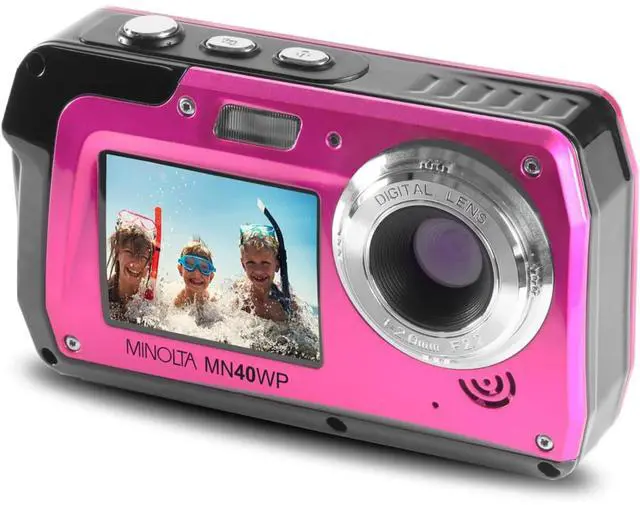 Main image of MN40WP 48MP Waterproof Digital Camera Dual LCD Screens, 2.7K QHD Video, 16x Digital Zoom, Anti-Shake, Face Detection, 10ft Waterproof (Pink)