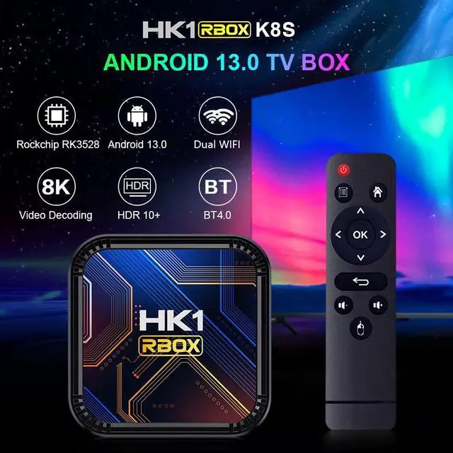 Alt view image 2 of 4 - Android Box 2026, Android 13.0 TV Box with 3D 8K 4GB RAM 64GB ROM RK3528 Quad-Core ARM Cortex A53 Mali-450, 2.4GHz/5.0GHz Dual WiFi BT 4.0, Support H.265 Ultra HD/HDMI 2.0/USB 3.0 Smart TV Box