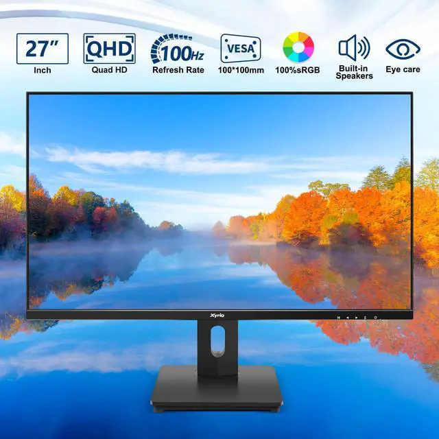 Alt view image 3 of 4 - Touch Screen Monitor, Touchscreen Monitor 27'' QHD 2560x1440 100Hz, Touch Screen Monitors w/ 10-Point Touch, Built-in Speakers, Type C, VESA, Stylus Pen, Perfect for Bar, Gym, Business, Black