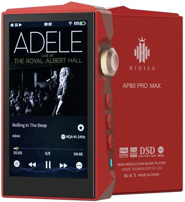 Main image of AP80 Pro MAX DAP MP3 Player with Bluetooth 5.1, 2.4G WiFi Hi-Res Streaming Playback, DLNA & AirPlay Wireless, Dual ES9219C DAC Chips Hi-res Audio Player, 2TB SD Card Exention, Red