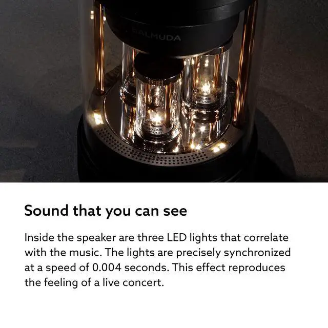 Alt view image 4 of 4 - The Speaker | Portable Bluetooth Speaker | 3D Crystal Sound & LED Light Show | Rechargeable | USB-C | 3 Light Modes: Candle, Ambient, & Beat | 7-Hour Playtime for Live Concert Feel at Home