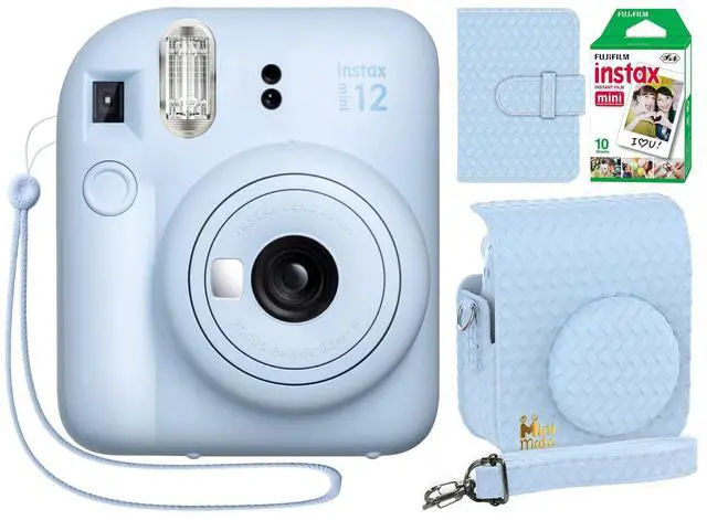 Main image of Instax Mini 12 Instant Camera Pastel Blue + Minimate Custom Designed Case + Fuji Instax Film 10 Sheets & Album