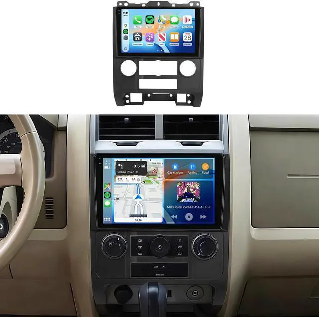 Main image of 4G+128G Car Radio Stereo for Ford Escape/Mazda Tribute 2007-2012, 9inch HD in-Cell Touch Screen/Android 15/Wireless CarPlay/Android Auto/GPS/WiFi/5.0Bluetooth/FM/SWC/AHD Camera