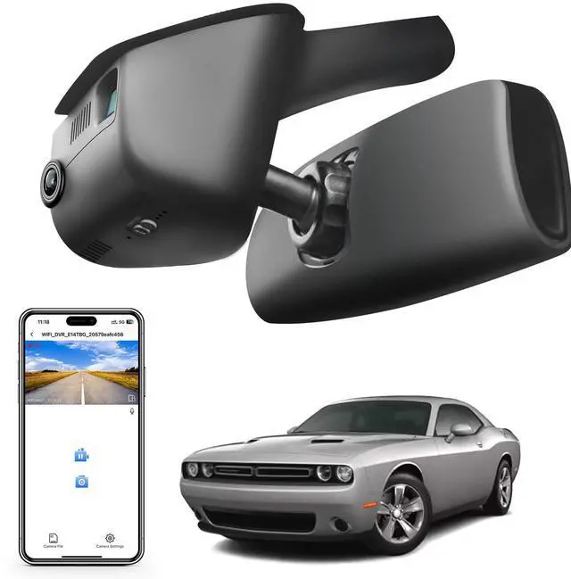 Main image of 4K Dash Cam Custom Fit for Dodge Challenger 2015 2016 2017 2018 2019 2020 2021 2022 2023(Model B), GT R/T SXT SRT Hellcat R/T Scat Pack, Integrated OEM Look, UHD 2160P, WiFi & App,128GB Card