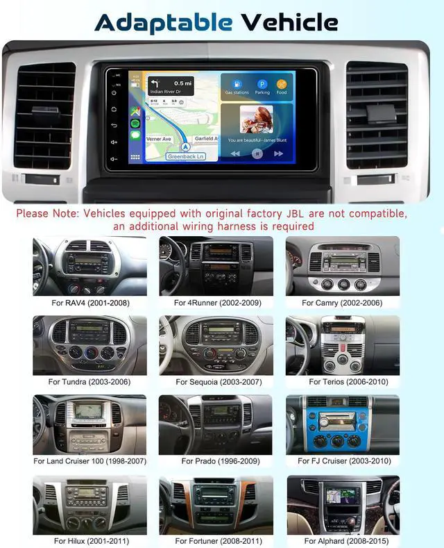 Alt view image 2 of 4 - 8Core 6G+128G Radio for Toyota 4Runner 2003-2009,for Tundra 2003-2006,for Sequoia 2003-2007 Car Stereo,Wireless CarPlay Android Auto,DSP,7 HD IPS Touchscreen,GPS WiFi,Bakcup Camera