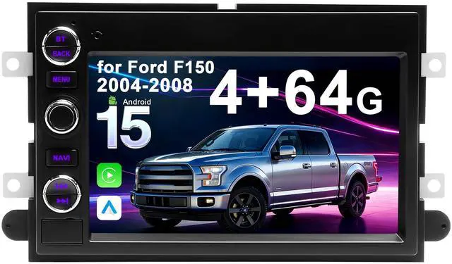 Main image of 4G+64G Car Radio Stereo for Ford F150 2004-2008: Upgrade Android 15 7" Touchscreen Head Unit Replacement Wireless CarPlay Android Auto, BT 5.4, WiFi 6, GPS, FM, RDS, EQ, SWC, 1080P Backup Camera