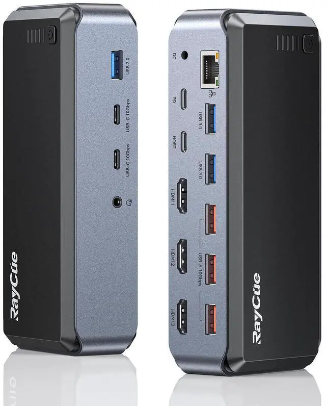 Main image of Triple Monitor USB C Docking Station - MacBook Pro Docking Station with Power Adapter for MacBook M1/M2/M3/Windows, HDMI*3, RJ45, 10Gbps USB*5, PD, USB 3.0 * 2