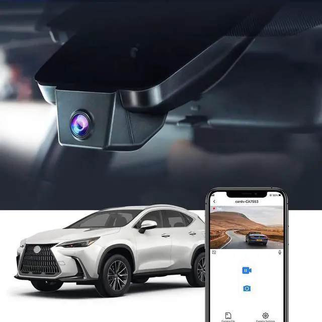 Main image of 4K Dash Cam Suitable for Lexus NX 2022-2026 & NX Hybrid NX350 250 350h 450h, OEM Factory Look, 2160P UHD Video, Built-in WiFi & APP, Loop Recording, Gravity Sensor, Plug & Play, 64GB Card