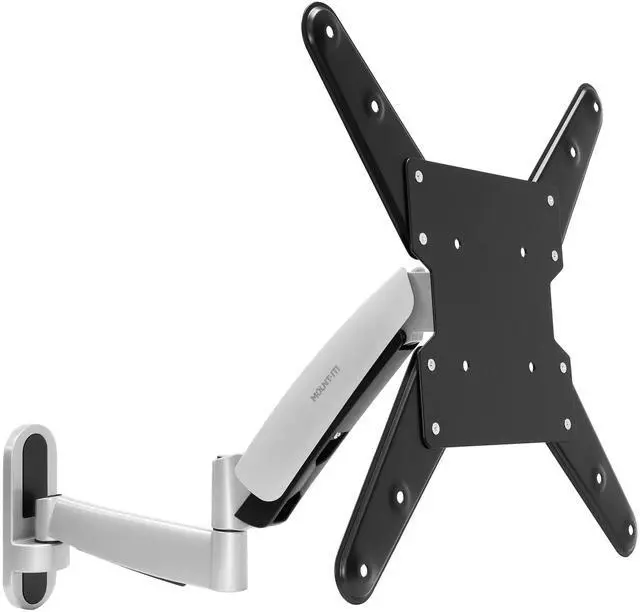 Main image of Full Motion Gas Spring TV Wall Mount for 2555 Inch LED LCD OLED Flat Screen TVs | Height Adjustable 13.5 Articulating Arm | VESA 100x100 to 400x400 | 44 lb Capacity | Single Stud | Silver