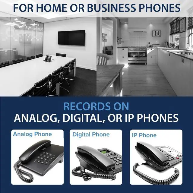 Alt view image 3 of 4 - TR600 Landline Phone Call Recorder for Analog/IP/Digital Lines, Automatic Telephone Recording Device - 16GB